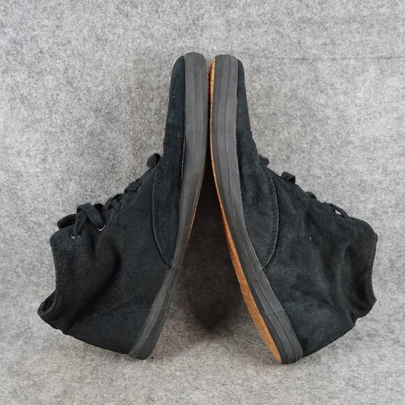 AJ Valenci Shoes Womens 11 Casual Sneaker Leather High Top Black Lace Up Trainer - Picture 13 of 15